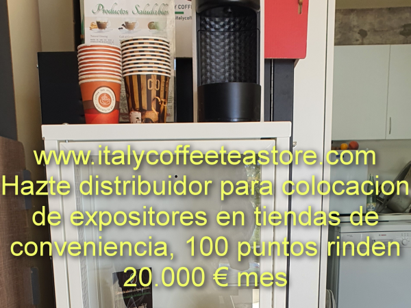 Nuevo negocio dedicacion libre capsulas y cafe, te, tisanas, chocolates de Italia a particulares con expositores Italy Coffee Tea Home 